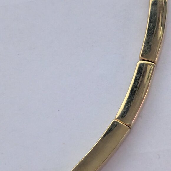 Gorgeous Choker Style Gold Tone Clear Crystal Unique Necklace - Picture 6 of 8